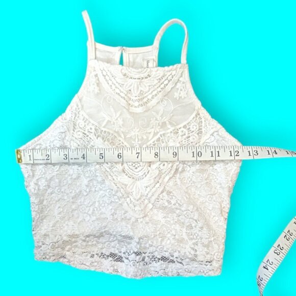 Abercrombie & Fitch 2000's Crochet Lace Crop Tank Top Size Extra Small - Picture 6 of 10